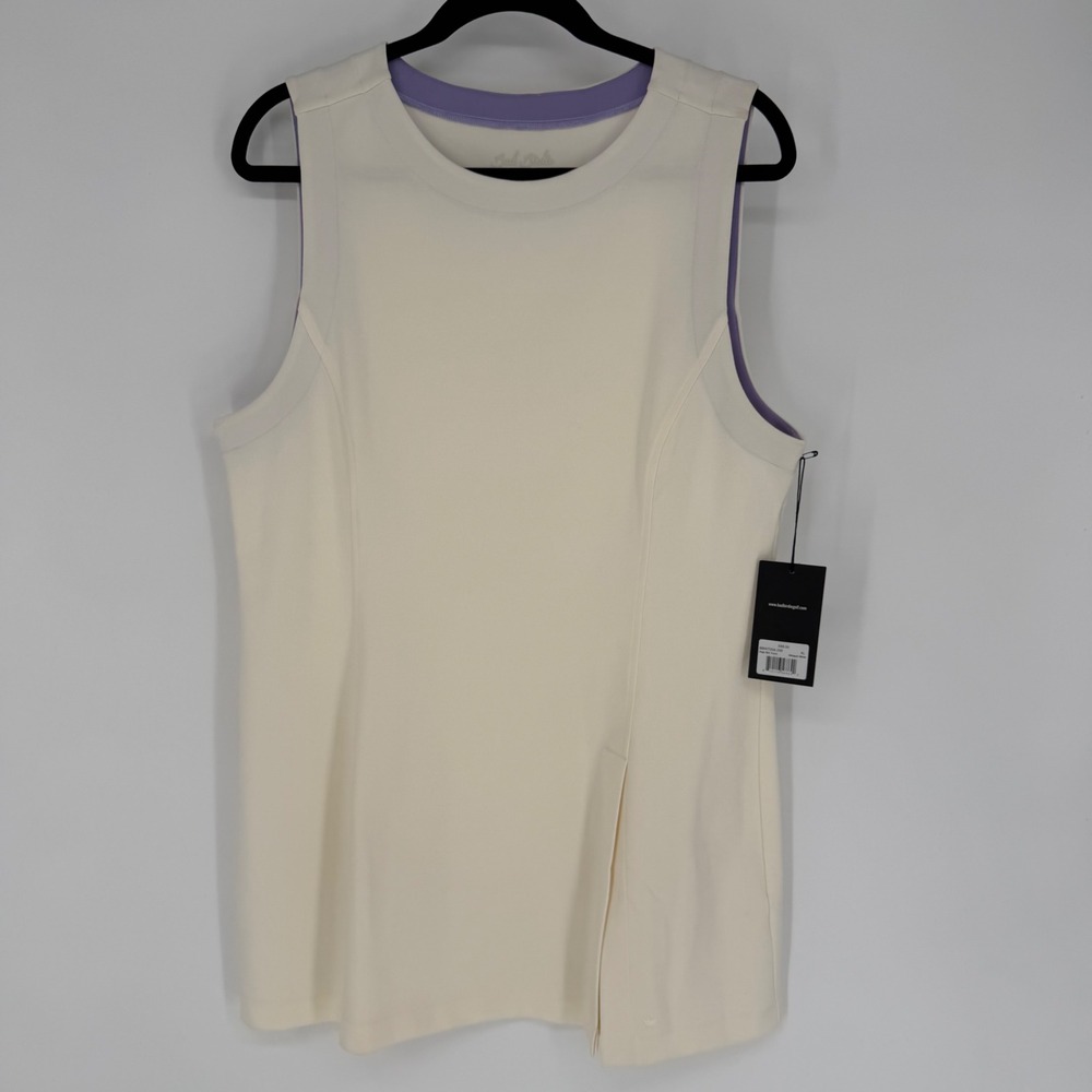 BAD BIRDIE HIGH SLIT TUNIC WHISPER WHITE XL NWT PREP GOLF ATHLETIC COUNTRY CLUB